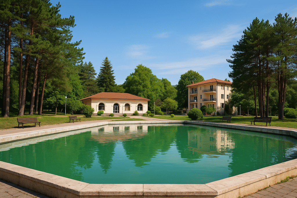 Най-прекият маршрут е към Минерални бани Хасково. Само на петнайсетина минути път, сред борове, чист въздух и спокоен ритъм, курортът е изборът на хора, които искат да се откъснат от ежедневието без да тръгват далеч. Кратка разходка, топла вода, пейки, зелен хоризонт – достатъчно, за да се подредиш вътрешно.