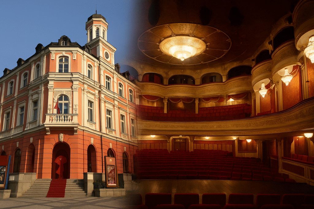 В центъра на градския културен живот стои театърът – Драматично-куклен театър „Иван Радоев“. Сградата е една от разпознаваемите в центъра, а репертоарът съчетава класически заглавия с български пиеси и по-съвременни постановки. Към него се добавят концерти, гостуващи спектакли и събития, които запълват календарa през почти цялата година. За децата кукленият сектор е естествена входна врата към сцената, а за възрастните – повод да видят, че големият театър не е запазена марка само за столицата.